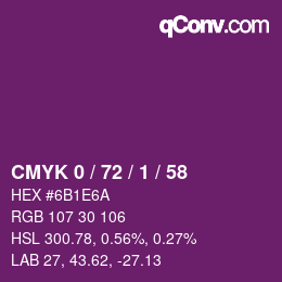 Color code: CMYK 0 / 72 / 1 / 58 | qconv.com