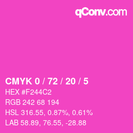 Color code: CMYK 0 / 72 / 20 / 5 | qconv.com