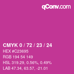 颜色代码: CMYK 0 / 72 / 23 / 24 | qconv.com