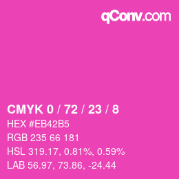 Color code: CMYK 0 / 72 / 23 / 8 | qconv.com