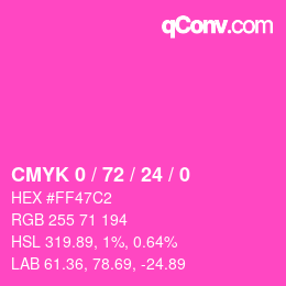 Color code: CMYK 0 / 72 / 24 / 0 | qconv.com