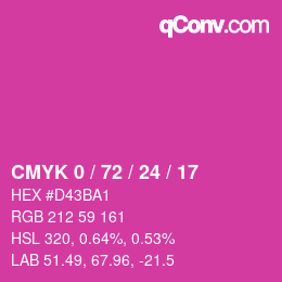 Color code: CMYK 0 / 72 / 24 / 17 | qconv.com