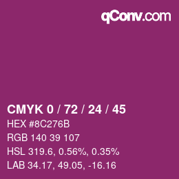 Color code: CMYK 0 / 72 / 24 / 45 | qconv.com