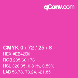 Color code: CMYK 0 / 72 / 25 / 8 | qconv.com