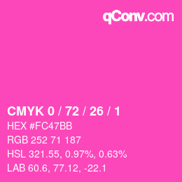 Color code: CMYK 0 / 72 / 26 / 1 | qconv.com