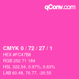 Color code: CMYK 0 / 72 / 27 / 1 | qconv.com