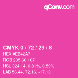 Color code: CMYK 0 / 72 / 29 / 8 | qconv.com