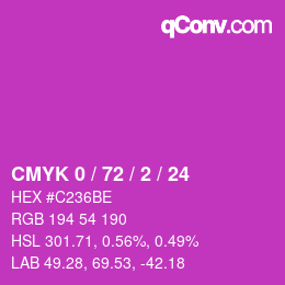 Color code: CMYK 0 / 72 / 2 / 24 | qconv.com