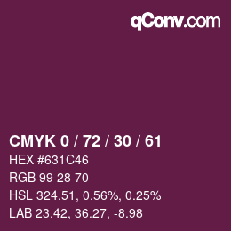Color code: CMYK 0 / 72 / 30 / 61 | qconv.com