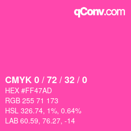 Color code: CMYK 0 / 72 / 32 / 0 | qconv.com