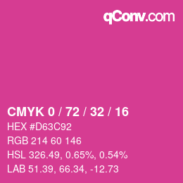 Color code: CMYK 0 / 72 / 32 / 16 | qconv.com