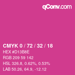 Color code: CMYK 0 / 72 / 32 / 18 | qconv.com
