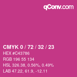 Color code: CMYK 0 / 72 / 32 / 23 | qconv.com