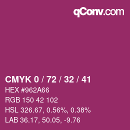 Color code: CMYK 0 / 72 / 32 / 41 | qconv.com