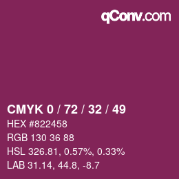 Color code: CMYK 0 / 72 / 32 / 49 | qconv.com