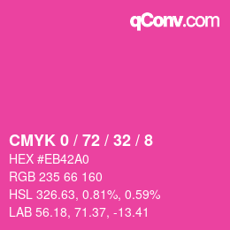 Color code: CMYK 0 / 72 / 32 / 8 | qconv.com