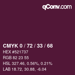 Color code: CMYK 0 / 72 / 33 / 68 | qconv.com