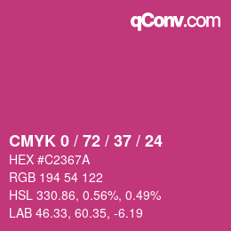 カラーコード: CMYK 0 / 72 / 37 / 24 | qconv.com