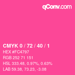 Color code: CMYK 0 / 72 / 40 / 1 | qconv.com