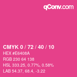 Color code: CMYK 0 / 72 / 40 / 10 | qconv.com