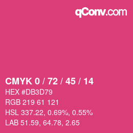 Farbcode: CMYK 0 / 72 / 45 / 14 | qconv.com