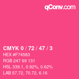 Color code: CMYK 0 / 72 / 47 / 3 | qconv.com