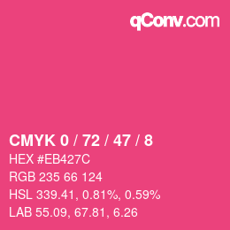 Color code: CMYK 0 / 72 / 47 / 8 | qconv.com