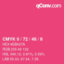 Farbcode: CMYK 0 / 72 / 48 / 8 | qconv.com