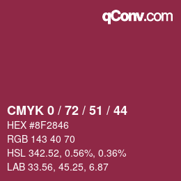 Color code: CMYK 0 / 72 / 51 / 44 | qconv.com
