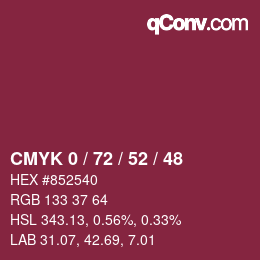Color code: CMYK 0 / 72 / 52 / 48 | qconv.com