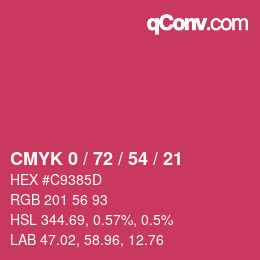 Código de color: CMYK 0 / 72 / 54 / 21 | qconv.com