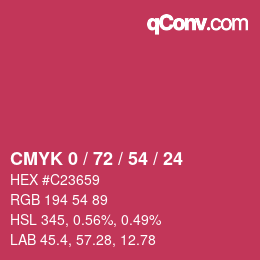 Color code: CMYK 0 / 72 / 54 / 24 | qconv.com