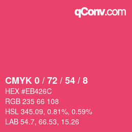 Color code: CMYK 0 / 72 / 54 / 8 | qconv.com