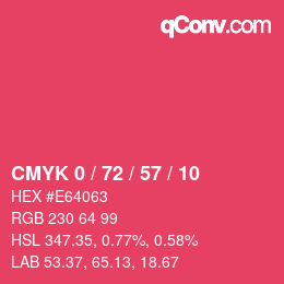 Color code: CMYK 0 / 72 / 57 / 10 | qconv.com