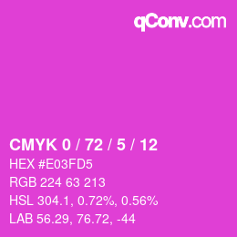 Color code: CMYK 0 / 72 / 5 / 12 | qconv.com