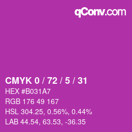 Color code: CMYK 0 / 72 / 5 / 31 | qconv.com