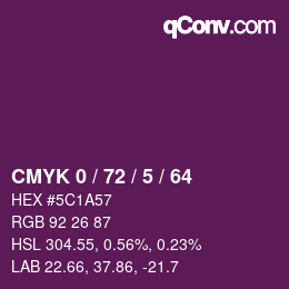 Color code: CMYK 0 / 72 / 5 / 64 | qconv.com