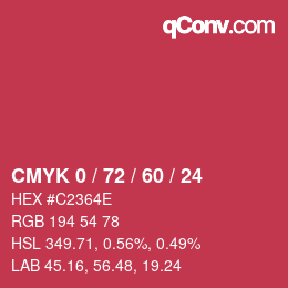Color code: CMYK 0 / 72 / 60 / 24 | qconv.com
