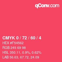 Color code: CMYK 0 / 72 / 60 / 4 | qconv.com