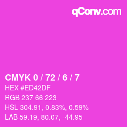 Farbcode: CMYK 0 / 72 / 6 / 7 | qconv.com