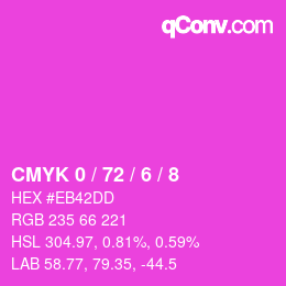 カラーコード: CMYK 0 / 72 / 6 / 8 | qconv.com