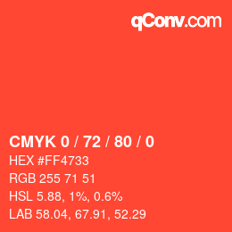 Color code: CMYK 0 / 72 / 80 / 0 | qconv.com