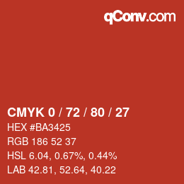 Código de color: CMYK 0 / 72 / 80 / 27 | qconv.com