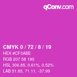 Color code: CMYK 0 / 72 / 8 / 19 | qconv.com