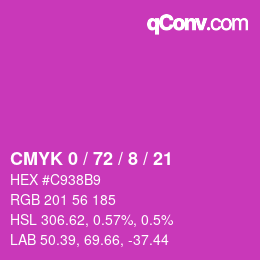 Color code: CMYK 0 / 72 / 8 / 21 | qconv.com