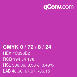 Color code: CMYK 0 / 72 / 8 / 24 | qconv.com