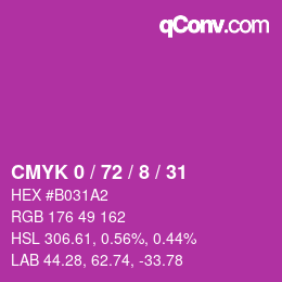 Color code: CMYK 0 / 72 / 8 / 31 | qconv.com