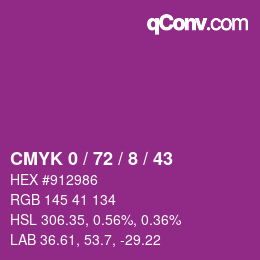 Color code: CMYK 0 / 72 / 8 / 43 | qconv.com