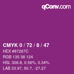 Color code: CMYK 0 / 72 / 8 / 47 | qconv.com