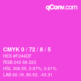 Color code: CMYK 0 / 72 / 8 / 5 | qconv.com